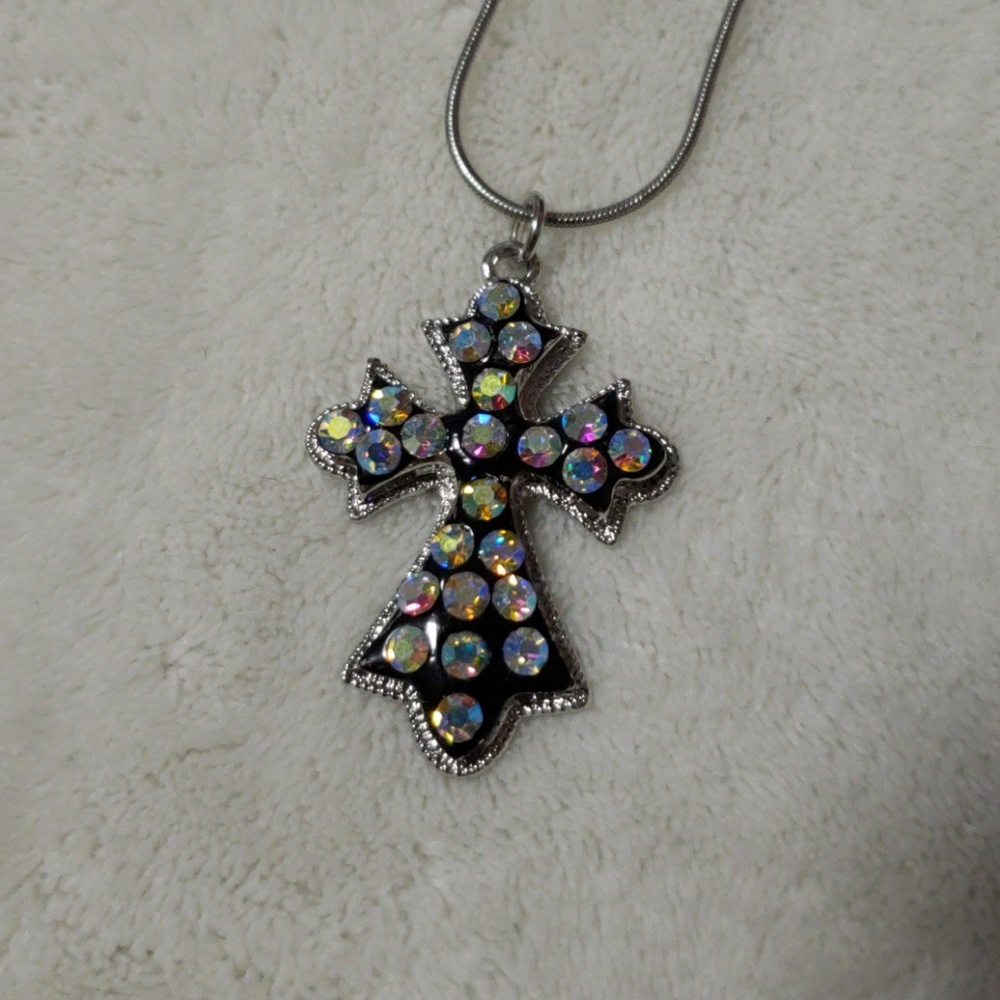sparkling bling cross necklace!